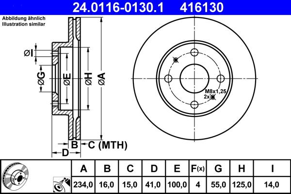 ATE 24.0116-0130.1 - Brake Disc car-mod.net