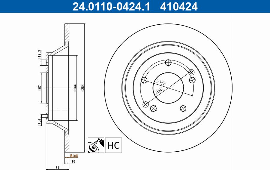 ATE 24.0110-0424.1 - Brake Disc car-mod.net