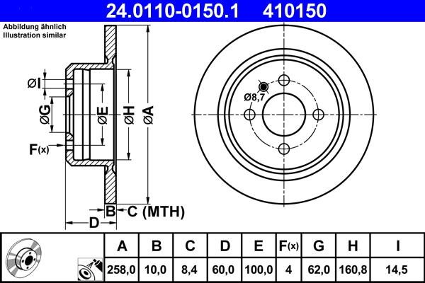 ATE 24.0110-0150.1 - Brake Disc car-mod.net