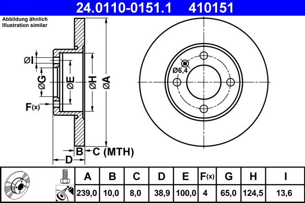 ATE 24.0110-0151.1 - Brake Disc car-mod.net