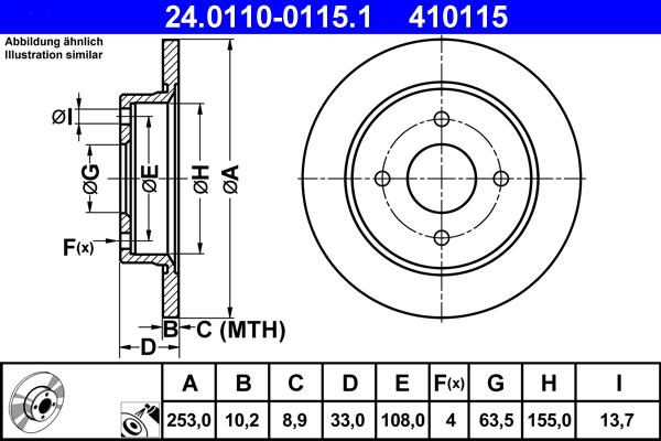 ATE 24.0110-0115.1 - Brake Disc car-mod.net