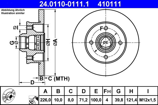 ATE 24.0110-0111.1 - Brake Disc car-mod.net