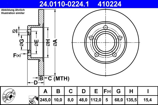 ATE 24.0110-0224.1 - Brake Disc car-mod.net