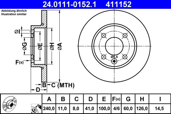 ATE 24.0111-0152.1 - Brake Disc car-mod.net