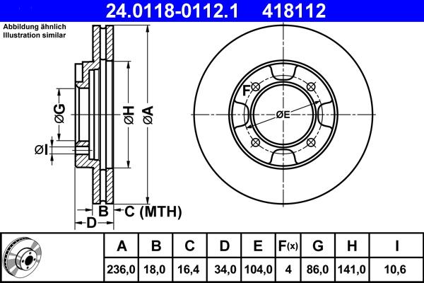 ATE 24.0118-0112.1 - Brake Disc car-mod.net