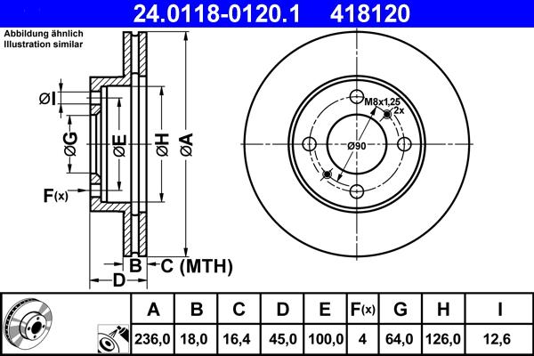 ATE 24.0118-0120.1 - Brake Disc car-mod.net