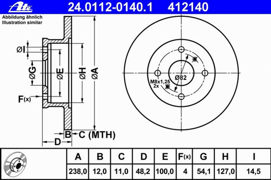 ATE 24 0112 0140 1 - Brake Disc car-mod.net