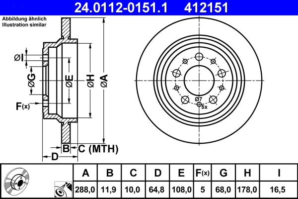 ATE 24.0112-0151.1 - Brake Disc car-mod.net