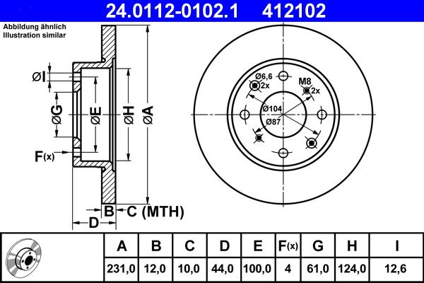 ATE 24.0112-0102.1 - Brake Disc car-mod.net