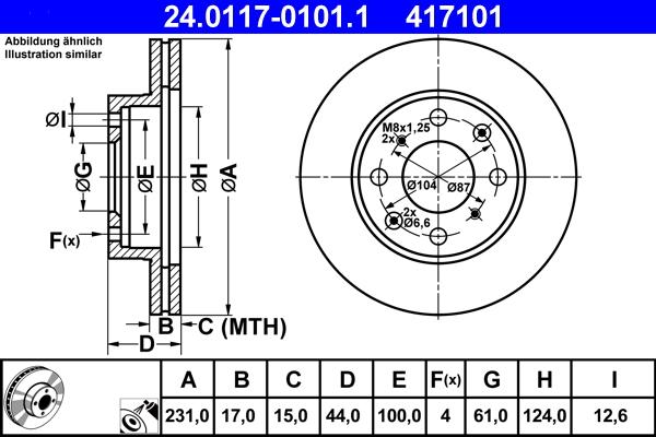 ATE 24.0117-0101.1 - Brake Disc car-mod.net