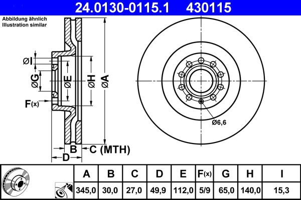 ATE 24.0130-0115.1 - Brake Disc car-mod.net