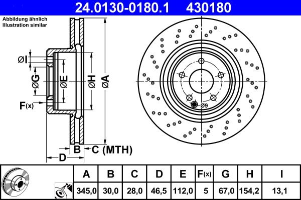 ATE 24.0130-0180.1 - Brake Disc car-mod.net