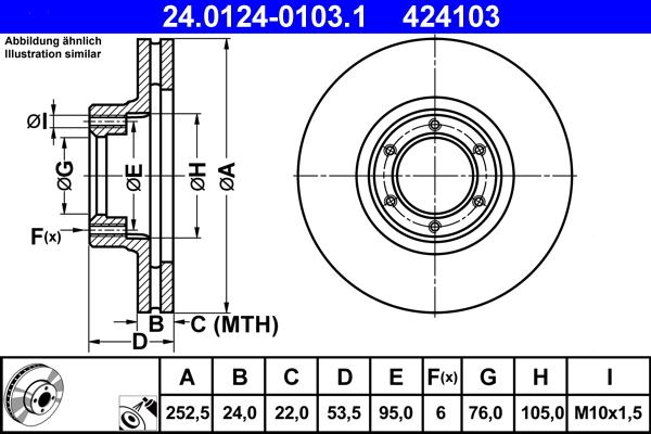 ATE 24.0124-0103.1 - Brake Disc car-mod.net