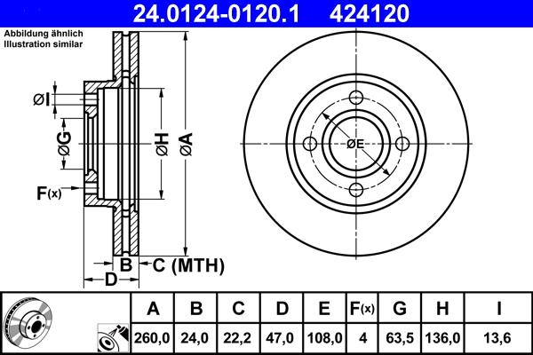 ATE 24.0124-0120.1 - Brake Disc car-mod.net