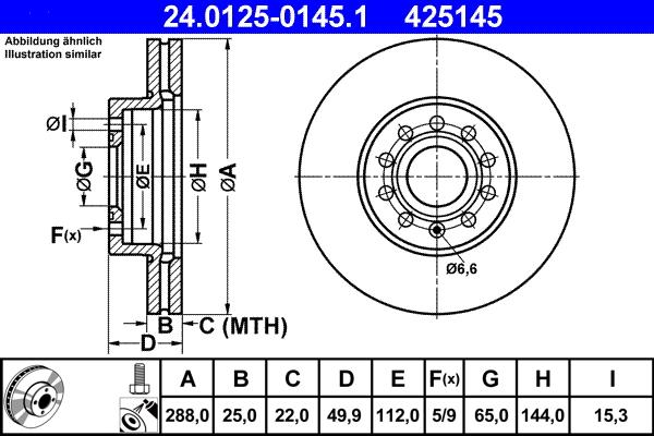 ATE 24.0125-0145.1 - Brake Disc car-mod.net