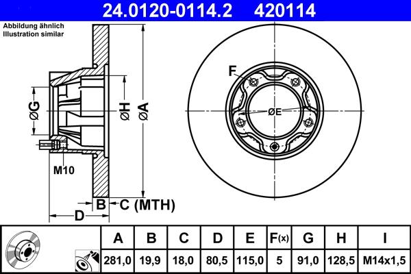 ATE 24.0120-0114.2 - Brake Disc car-mod.net