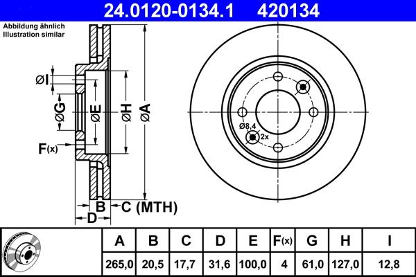 ATE 24.0120-0134.1 - Brake Disc car-mod.net