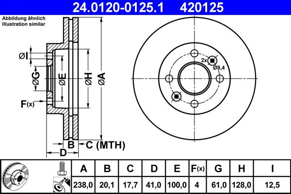 ATE 24.0120-0125.1 - Brake Disc car-mod.net