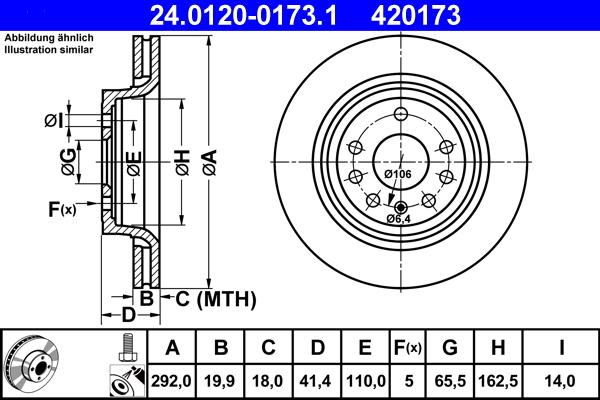 ATE 24.0120-0173.1 - Brake Disc car-mod.net