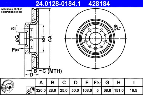 ATE 24.0128-0184.1 - Brake Disc car-mod.net