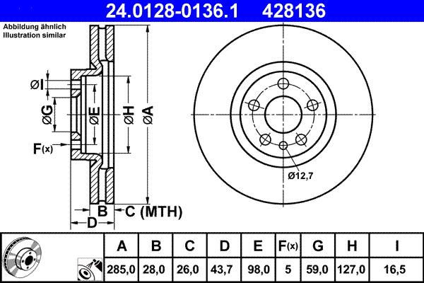 ATE 24.0128-0136.1 - Brake Disc car-mod.net