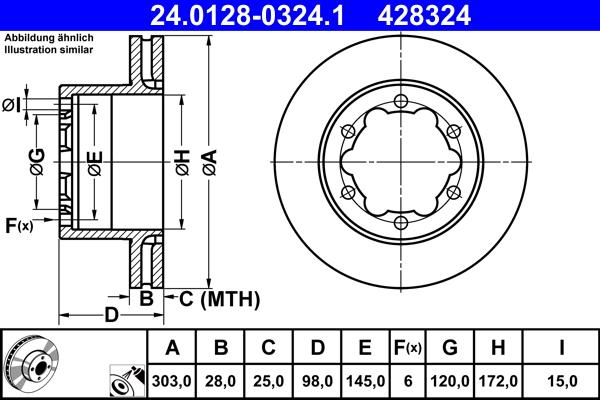 ATE 24.0128-0324.1 - Brake Disc car-mod.net