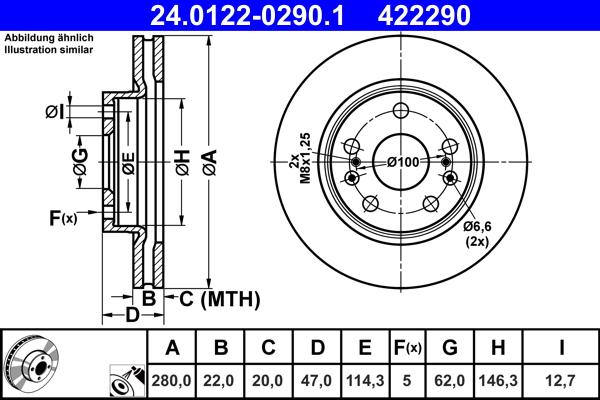 ATE 24.0122-0290.1 - Brake Disc car-mod.net