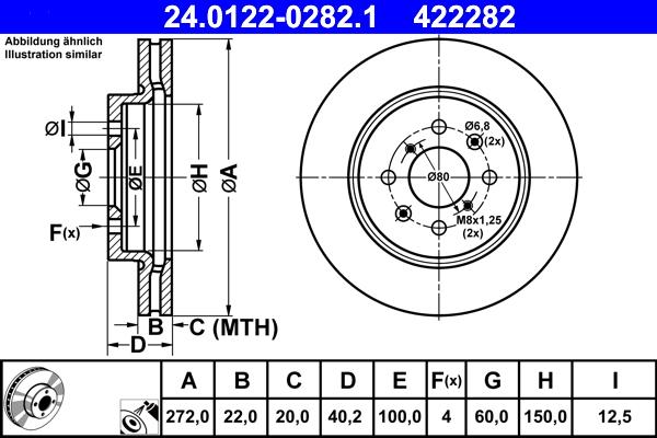 ATE 24.0122-0282.1 - Brake Disc car-mod.net