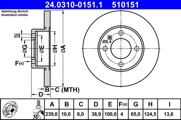 ATE 24.0310-0151.1 - Brake Disc car-mod.net