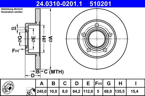 ATE 24.0310-0201.1 - Brake Disc car-mod.net