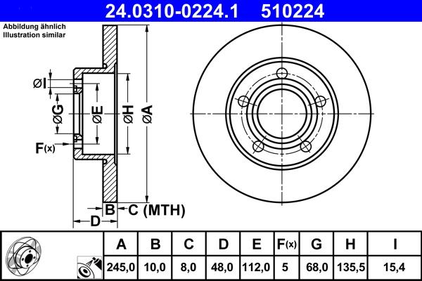 ATE 24.0310-0224.1 - Brake Disc car-mod.net