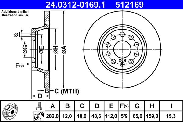 ATE 24.0312-0169.1 - Brake Disc car-mod.net