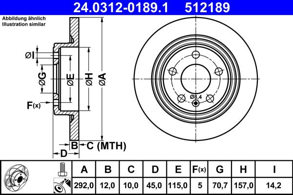 ATE 24.0312-0189.1 - Brake Disc car-mod.net