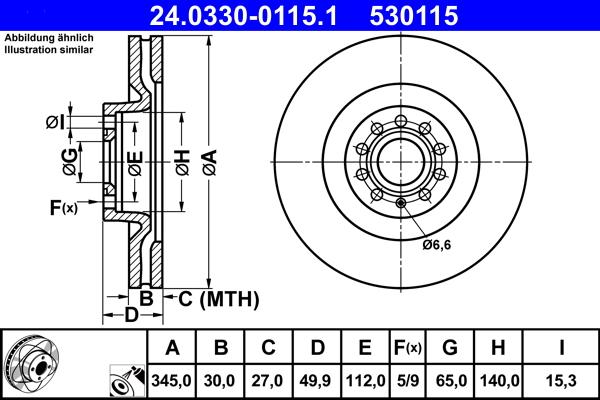 ATE 24.0330-0115.1 - Brake Disc car-mod.net