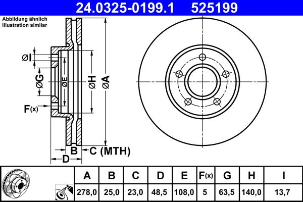 ATE 24.0325-0199.1 - Brake Disc car-mod.net