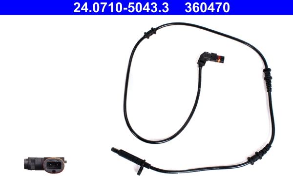 ATE 24.0710-5043.3 - ABS sensor, wheel speed car-mod.net
