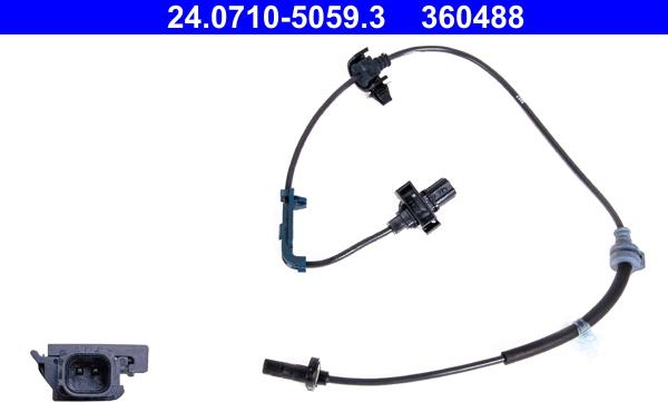 ATE 24.0710-5059.3 - ABS sensor, wheel speed car-mod.net