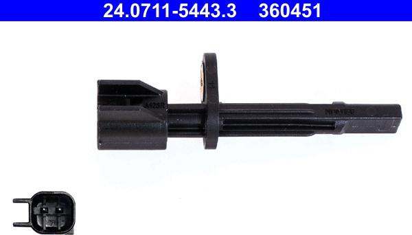 ATE 24.0711-5443.3 - ABS sensor, wheel speed car-mod.net