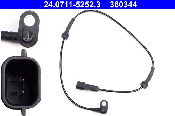 ATE 24.0711-5252.3 - ABS sensor, wheel speed car-mod.net