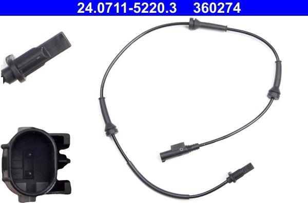 ATE 24.0711-5220.3 - ABS sensor, wheel speed car-mod.net