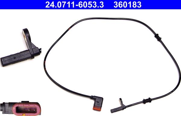 ATE 24.0711-6053.3 - ABS sensor, wheel speed car-mod.net