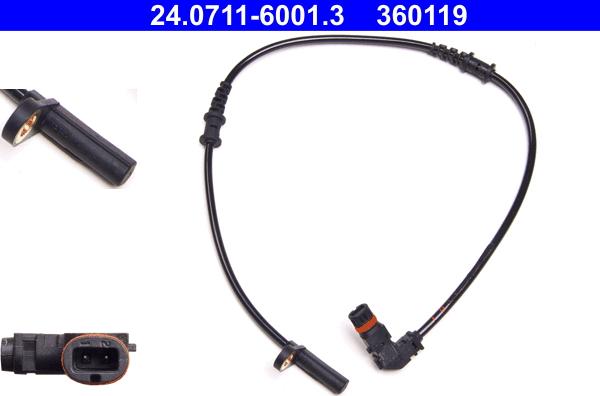 ATE 24.0711-6001.3 - ABS sensor, wheel speed car-mod.net