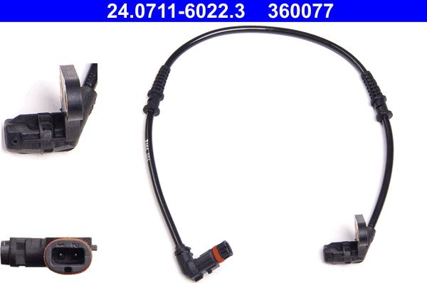 ATE 24.0711-6022.3 - ABS sensor, wheel speed car-mod.net