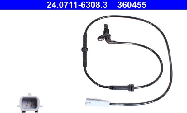 ATE 24.0711-6308.3 - ABS sensor, wheel speed car-mod.net