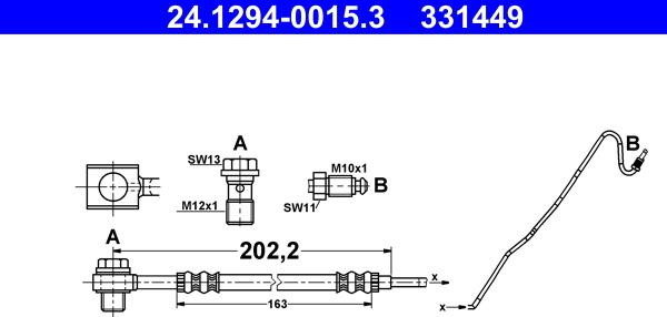 ATE 24.1294-0015.3 - Brake Hose car-mod.net