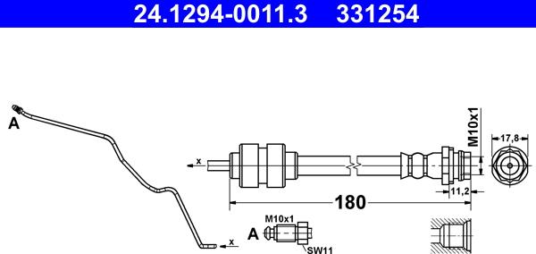 ATE 24.1294-0011.3 - Brake Hose car-mod.net