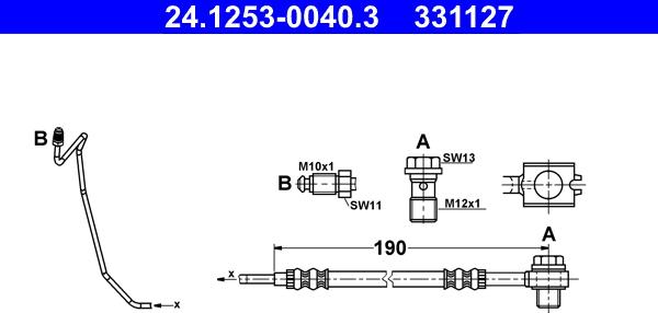 ATE 24.1253-0040.3 - Brake Hose car-mod.net