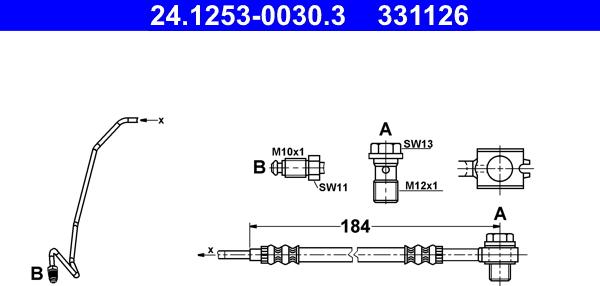 ATE 24125300303 - Brake Hose car-mod.net