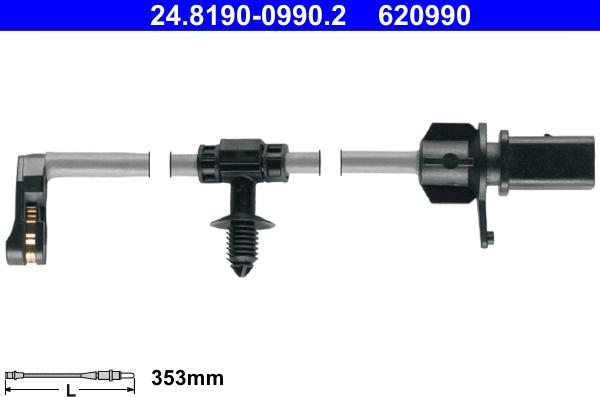 ATE 24.8190-0990.2 - Warning Contact, brake pad wear car-mod.net