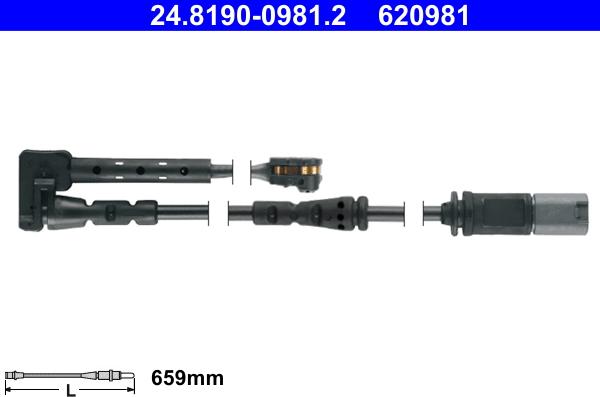ATE 24.8190-0981.2 - Warning Contact, brake pad wear car-mod.net